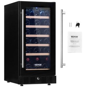 Refrigeration & Ice Equipment | Wine Cooler, 30 Bottles Capacity Under Counter Built-in or Freestanding Wine Refrigerator, Beverage Cooler with Blue LED Light, Single Door, Child Lock for Drink Beer Soda Wine Water, ETL Listed Refrigeration & Ice Equipment Refrigeration & Ice Equipment