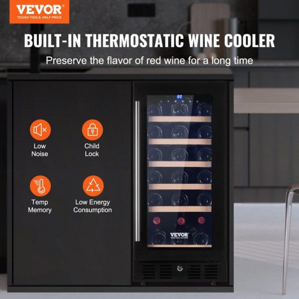 Refrigeration & Ice Equipment | Wine Cooler, 30 Bottles Capacity Under Counter Built-in or Freestanding Wine Refrigerator, Beverage Cooler with Blue LED Light, Single Door, Child Lock for Drink Beer Soda Wine Water, ETL Listed Refrigeration & Ice Equipment Refrigeration & Ice Equipment