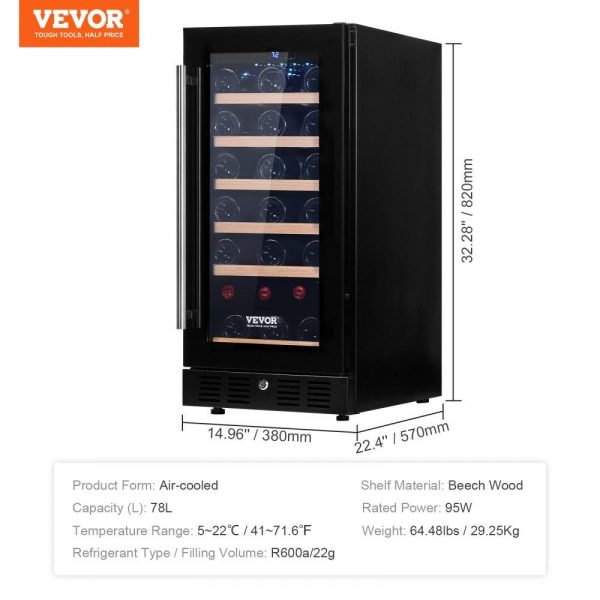 Refrigeration & Ice Equipment | Wine Cooler, 30 Bottles Capacity Under Counter Built-in or Freestanding Wine Refrigerator, Beverage Cooler with Blue LED Light, Single Door, Child Lock for Drink Beer Soda Wine Water, ETL Listed Refrigeration & Ice Equipment Refrigeration & Ice Equipment