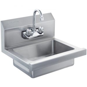 Restaurant Faucets & Plumbing & Sinks | Commercial Hand Sink with Faucet, NSF Stainless Steel Sink for Washing, Small Hand Washing Sink, Wall Mount Hand Basin, Utility Sink for Restaurant, Kitchen, Bar, Garage and Home, 17 x 12.8 inch Restaurant & Food Service Restaurant Faucets & Plumbing & Sinks