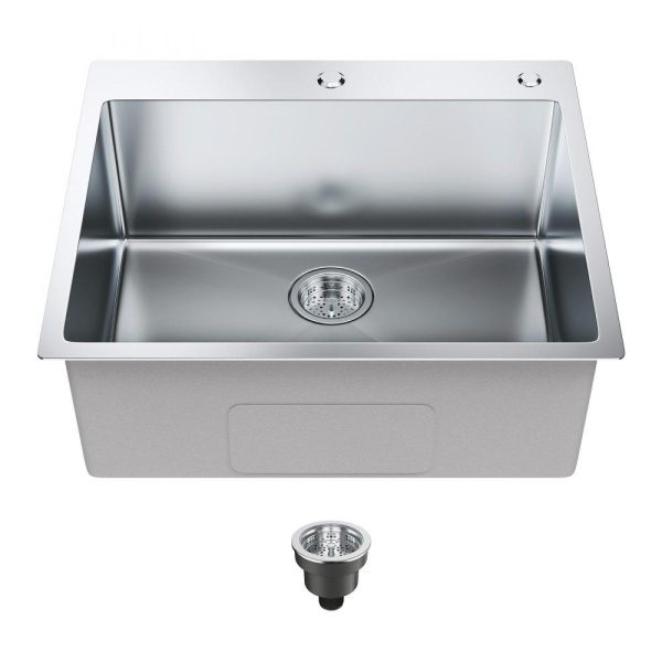 Restaurant Faucets & Plumbing & Sinks | Kitchen Sink, 304 Stainless Steel Drop-In Sinks, Top Mount Single Bowl Basin with Accessories(Pack of 2), Household Dishwasher Sinks for Workstation, RV, Prep Kitchen, and Bar Sink, 25 inch Restaurant & Food Service Restaurant Faucets & Plumbing & Sinks