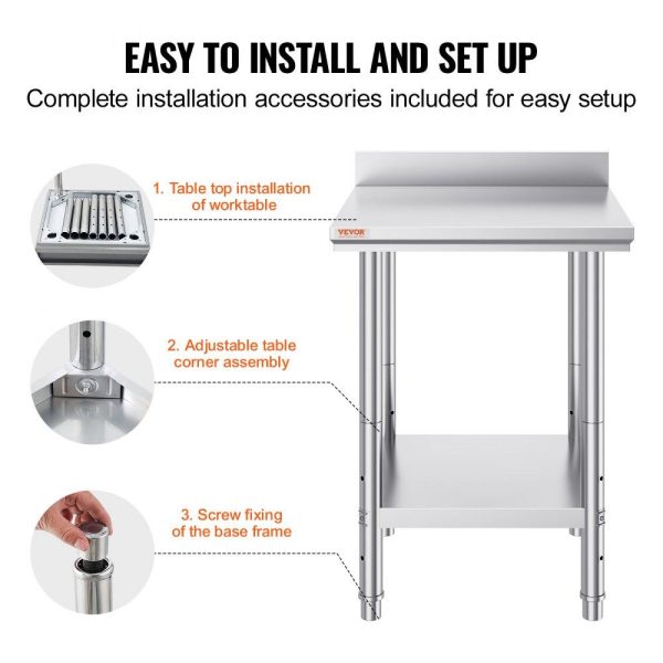 Restaurant Furniture | 24″ X 24″ Commercial Stainless Steel Work Table Bench Prep Kitchen Restaurant Restaurant & Food Service Restaurant Furniture