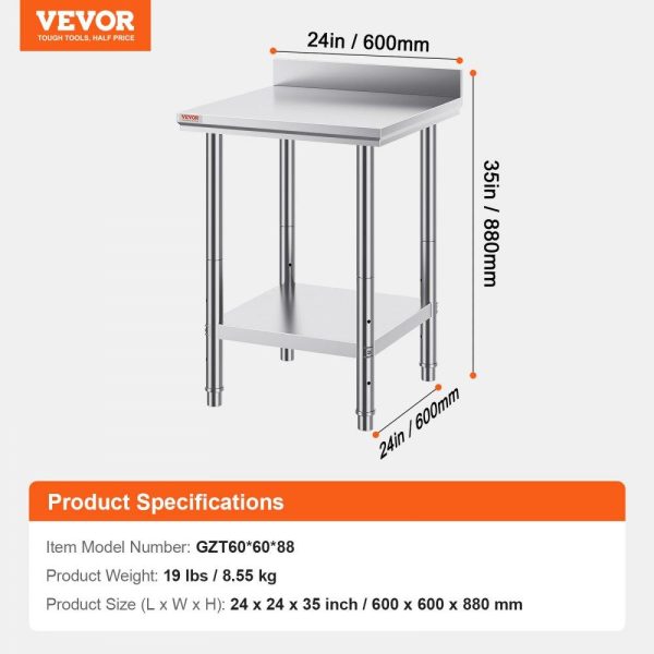 Restaurant Furniture | 24″ X 24″ Commercial Stainless Steel Work Table Bench Prep Kitchen Restaurant Restaurant & Food Service Restaurant Furniture