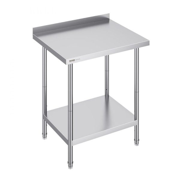 Restaurant Furniture | 24 x 30 x 36 Inch Stainless Steel Work Table, Commercial Food Prep Worktable Heavy Duty Prep Worktable, Metal Work Table with Adjustable Height for Restaurant, Home and Hotel Restaurant & Food Service Restaurant Furniture