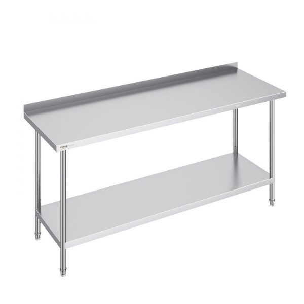 Restaurant Furniture | 24 x 72 x 36 Inch Stainless Steel Work Table, Commercial Food Prep Worktable Heavy Duty Prep Worktable, Metal Work Table with Adjustable Height for Restaurant, Home and Hotel Restaurant & Food Service Restaurant Furniture