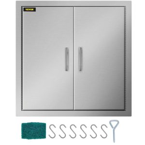 Restaurant Furniture | 31 Inch BBQ Access Door 304 Stainless Steel BBQ Island 31W x 31H Inchs Double Door with Paper Towel Holder for Outdoor Kitchen Restaurant & Food Service Restaurant Furniture