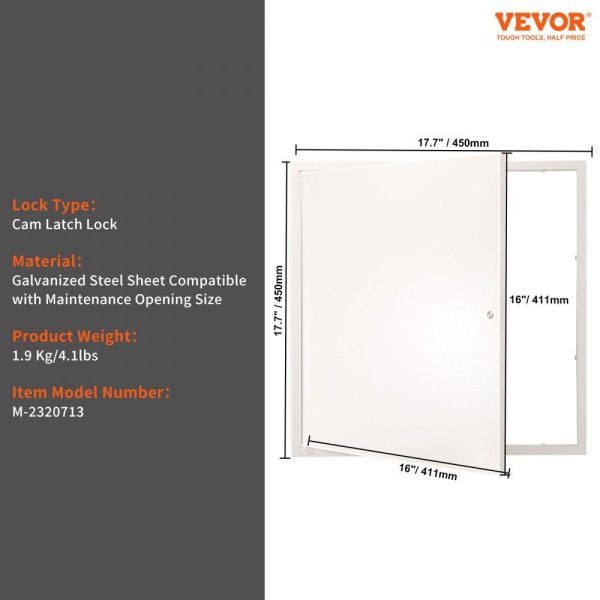 Restaurant Furniture | Access Panel for Drywall & Ceiling, 16 x 16 Inch Plumbing Access Panels, Reinforced Access Door, Heavy-Duty Steel Wall Hole Cover, Easy Install Removable Hinged Panel for Wiring & Cables, Silver Restaurant & Food Service Restaurant Furniture