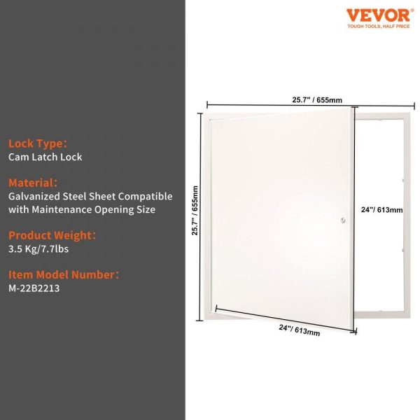 Restaurant Furniture | Access Panel for Drywall & Ceiling, 24 x 24 Inch Plumbing Access Panels, Reinforced Access Door, Heavy-Duty Steel Wall Hole Cover, Easy Install Removable Hinged Panel for Wiring & Cables, Silver Restaurant & Food Service Restaurant Furniture