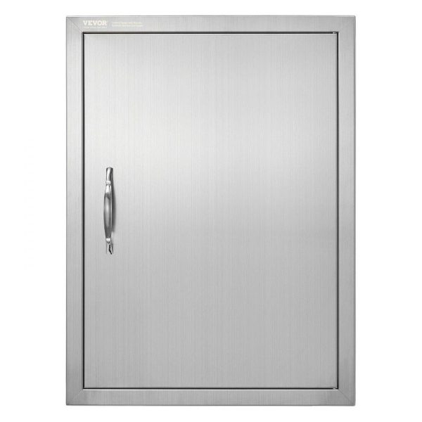 Restaurant Furniture | BBQ Access Door, 20W x 27H Inch Single Outdoor Kitchen Door, Stainless Steel Flush Mount Door, Wall Vertical Door with Handle, for BBQ Island, Grilling Station, Outside Cabinet Restaurant & Food Service Restaurant Furniture