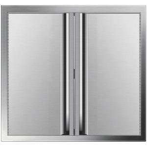 Restaurant Furniture | BBQ Access Door 24 x 24 Inch, Double BBQ Door Stainless Steel with Recessed Handle, Outdoor Kitchen Doors for BBQ Island, Grill Station, Outside Cabinet Restaurant & Food Service Restaurant Furniture