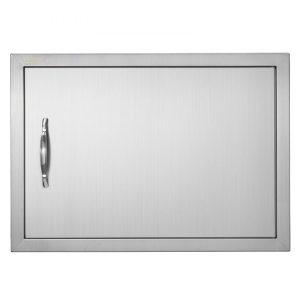 Restaurant Furniture | BBQ Access Door, 24W x 17H Inch Single Outdoor Kitchen Door, Stainless Steel Flush Mount Door, Wall Vertical Door with Handle, for BBQ Island, Grilling Station, Outside Cabinet Silver Restaurant & Food Service Restaurant Furniture