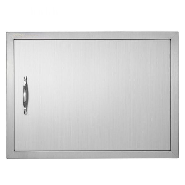 Restaurant Furniture | BBQ Access Door, 27W x 20H Inch Single Outdoor Kitchen Door, Stainless Steel Flush Mount Door, Wall Vertical Door with Handle, for BBQ Island, Grilling Station, Outside Cabinet Restaurant & Food Service Restaurant Furniture