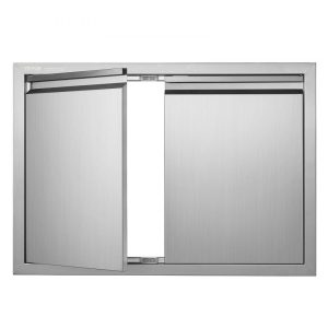 Restaurant Furniture | BBQ Access Door, 30W x 21H Inch Double Outdoor Kitchen Door, Stainless Steel Flush Mount Door, Wall Vertical Door with Recessed Handles , for BBQ Island, Grilling Station, Outside Cabinet Restaurant & Food Service Restaurant Furniture