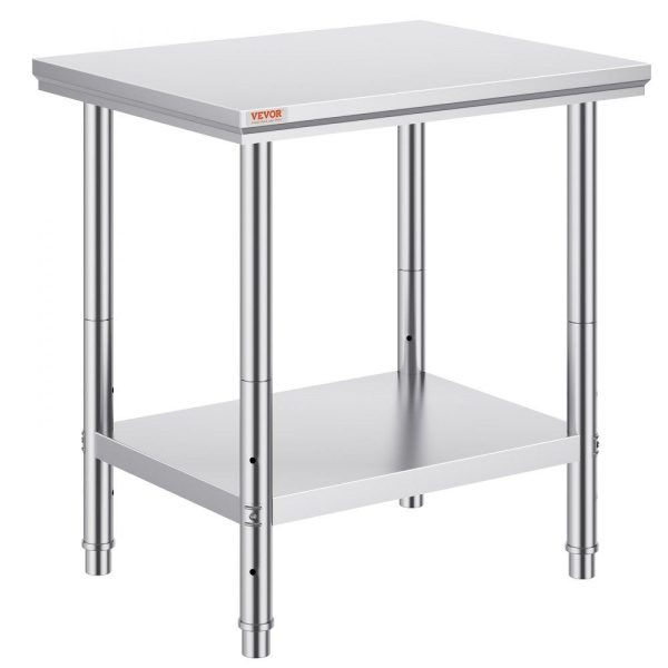 Restaurant Furniture | Commercial Worktable & Workstation 24 x 30 x 32 Inch Stainless Steel Work Table Heavy Duty Commercial Food Prep Work Table for Home, Kitchen, Restaurant Metal Prep Table with Adjustable Feet Restaurant & Food Service Restaurant Furniture