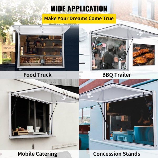 Restaurant Furniture | Concession Window 36 x 36 Inch, Concession Stand Serving Window Door with Double-Point Fork Lock, Concession Awning Door Up to 85 degrees for Food Trucks, Glass Not Included Restaurant & Food Service Restaurant Furniture