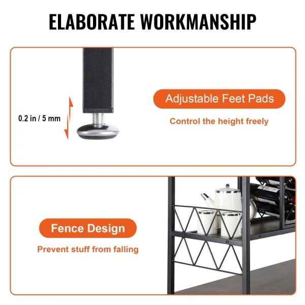 Restaurant Furniture | Industrial Bar Cabinet Wine Bar Home Table with Wine Rack & Glass Holder Restaurant & Food Service Restaurant Furniture