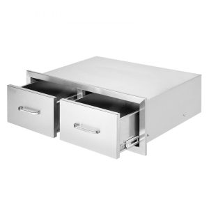 Restaurant Furniture | Outdoor Kitchen Drawers 30″ W x 10″ H x 20″ D, Horizontal Double BBQ Access Drawers Stainless Steel with Handle, BBQ Island Drawers for Outdoor Kitchens or Patio Grill Station Restaurant & Food Service Restaurant Furniture