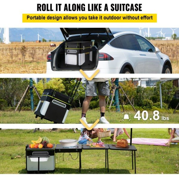 Restaurant Furniture | Outdoor Mobile Kitchen, Portable Multifunctional Camp Box with Wheels All in One Integrated Cooking Station with Windproof Stove, Folding Tables Storage Organizer, Black Restaurant & Food Service Restaurant Furniture