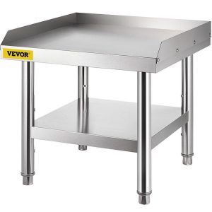 Restaurant Furniture | Stainless Steel Equipment Grill Stand, 24 x 24 x 24 Inches Stainless Table, Grill Stand Table with Adjustable Storage Undershelf, Equipment Stand Grill Table for Hotel, Home, Restaurant Kitchen Restaurant & Food Service Restaurant Furniture