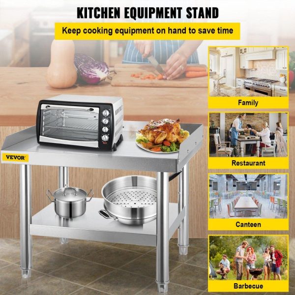 Restaurant Furniture | Stainless Steel Equipment Grill Stand, 24 x 28 x 24 Inches Stainless Table, Grill Stand Table with Adjustable Storage Undershelf, Equipment Stand Grill Table for Hotel, Home, Restaurant Kitchen Restaurant & Food Service Restaurant Furniture