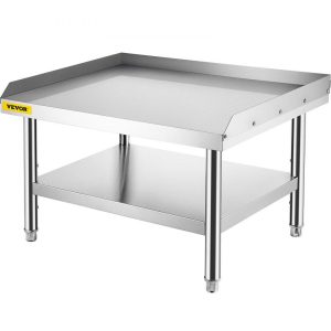 Restaurant Furniture | Stainless Steel Equipment Grill Stand, 36 x 30 x 24 Inches Stainless Table, Grill Stand Table with Adjustable Storage Undershelf, Equipment Stand Grill Table for Hotel, Home, Restaurant Kitchen Restaurant & Food Service Restaurant Furniture