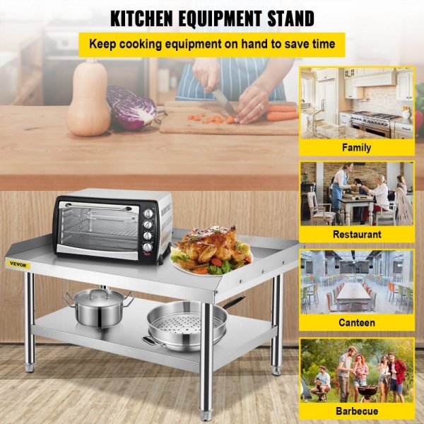 Restaurant Furniture | Stainless Steel Equipment Grill Stand, 60 x 30 x 24 Inches Stainless Table, Grill Stand Table with Adjustable Storage Undershelf, Equipment Stand Grill Table for Hotel, Home, Restaurant Kitchen Restaurant & Food Service Restaurant Furniture