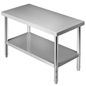 Restaurant Furniture | Stainless Steel Prep Table, 48 x 24 x 34 Inch, 550lbs Load Capacity Heavy Duty Metal Worktable with Adjustable Undershelf, Commercial Workstation for Kitchen Restaurant Garage Backyard Restaurant & Food Service Restaurant Furniture