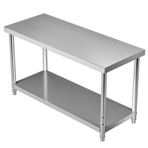 Restaurant Furniture | Stainless Steel Prep Table, 60 x 24 x 34 Inch, 550lbs Load Capacity Heavy Duty Metal Worktable with Adjustable Undershelf, Commercial Workstation for Kitchen Restaurant Garage Backyard Restaurant & Food Service Restaurant Furniture