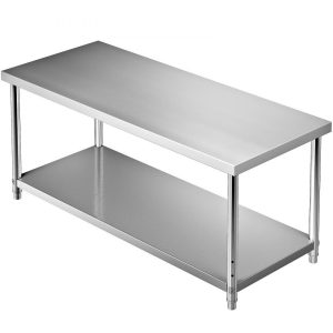 Restaurant Furniture | Stainless Steel Prep Table, 72 x 30 x 34 Inch, 550lbs Load Capacity Heavy Duty Metal Worktable with Adjustable Undershelf, Commercial Workstation for Kitchen Restaurant Garage Backyard Restaurant & Food Service Restaurant Furniture