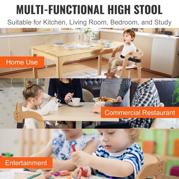 Restaurant Furniture | Wooden High Chair for Babies & Toddlers, Convertible Adjustable Feeding Chair, Eat & Grow High Chair with Seat Cushion, Portable Baby Dining Booster Seat, Beech Wood Toddler Chair, Natural Restaurant & Food Service Restaurant Furniture