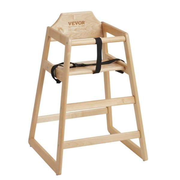 Restaurant Furniture | Wooden High Chair for Babies & Toddlers, Double Solid Wood Feeding Chair, Eat & Grow Portable High Chair, Easy to Clean Baby Booster Seat, Compact Toddler Chair, Natural Restaurant & Food Service Restaurant Furniture