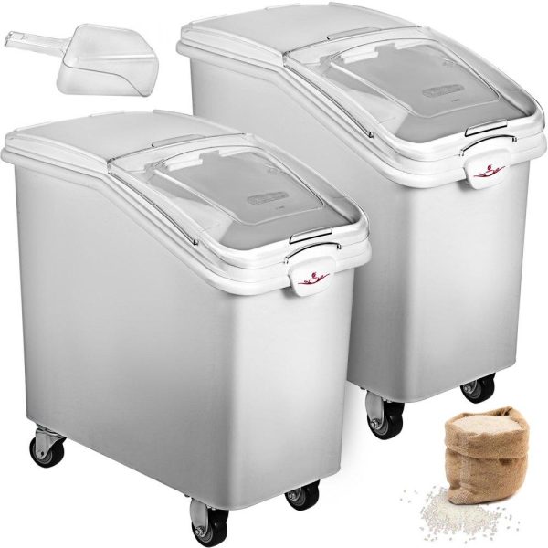 Smallwares | 2x Ingredient Bin With Casters 21 Gallon Food Safe Restaurant Kitchen Flour Bins Restaurant & Food Service Smallwares