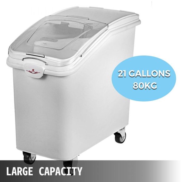 Smallwares | 2x Ingredient Bin With Casters 21 Gallon Food Safe Restaurant Kitchen Flour Bins Restaurant & Food Service Smallwares