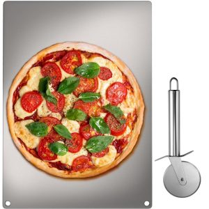 Smallwares | Baking Steel Pizza, Rectangle Steel Pizza Stone, 14″ x 20″ Steel Pizza Plate, 0.4″Thick Steel Pizza Pan, High-Performance Pizza Steel for Oven, Baking Surface for Oven Cooking and Baking Restaurant & Food Service Smallwares