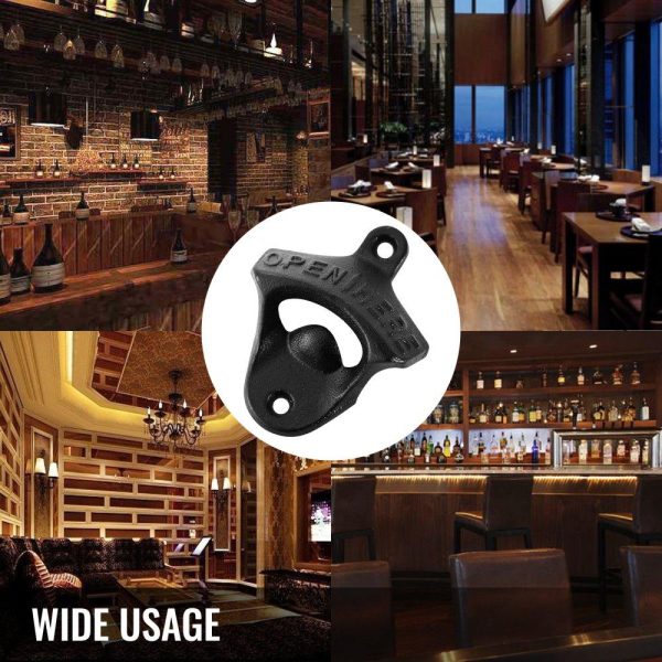 Smallwares | Cast Iron Bottle Opener 100 Pcs Rustic Classic Wall Mount for Home Bars and Man Cave Restaurant & Food Service Smallwares