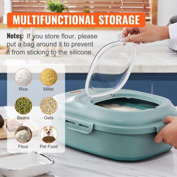 Smallwares | Collapsible Dog Food Storage Container, 50 lbs Capacity Large Dispenser Bin with Attachable Casters, Airtight Lid Kitchen Rice Cereal Flour Bin, Pet food Containers For Cat, Bird, Other Pet Food Restaurant & Food Service Smallwares