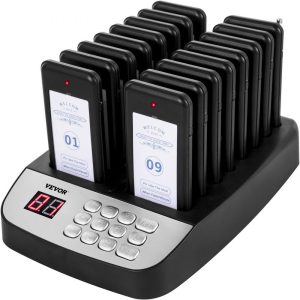 Smallwares | F100 Restaurant Pager System 16 Pagers, Max 98 Beepers Wireless Calling System, Set with Vibration, Flashing and Buzzer for Church, Nurse,Hospital & Hotel Restaurant & Food Service Smallwares