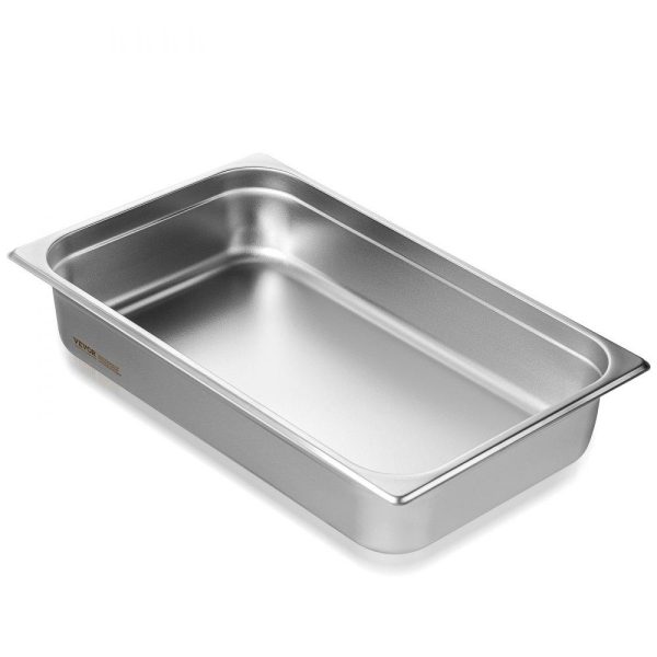 Smallwares | Hotel Pan, Full Size Anti-Jam Steam Pan, 0.8mm Thick Stainless Steel Restaurant Steam Table Pan, 4-Inch Deep Commercial Table Pan, Catering Storage Food Pan, for Industrial & Scientific Restaurant & Food Service Smallwares