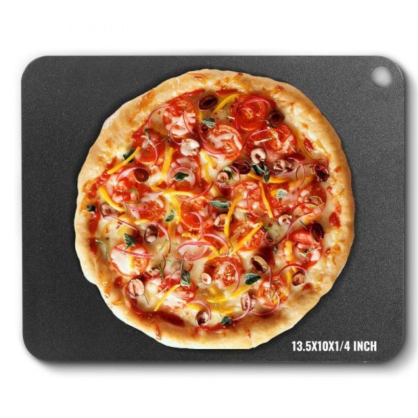 Smallwares | Pizza Steel, 13.5″ x 10″ x 1/4″ Pizza Steel Plate for Oven, Pre-Seasoned Carbon Steel Pizza Baking Stone with 20X Higher Conductivity, Heavy Duty Pizza Pan for Outdoor Grill, Indoor Oven Restaurant & Food Service Smallwares