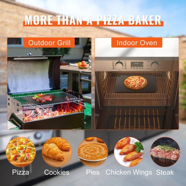 Smallwares | Pizza Steel, 13.5″ x 10″ x 1/4″ Pizza Steel Plate for Oven, Pre-Seasoned Carbon Steel Pizza Baking Stone with 20X Higher Conductivity, Heavy Duty Pizza Pan for Outdoor Grill, Indoor Oven Restaurant & Food Service Smallwares