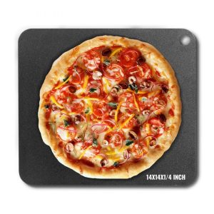 Smallwares | Pizza Steel, 14″ x 14″ x 1/4″ Pizza Steel Plate for Oven, Pre-Seasoned Carbon Steel Pizza Baking Stone with 20X Higher Conductivity, Heavy Duty Rustproof Pizza Pan for Outdoor Grill, Indoor Oven Restaurant & Food Service Smallwares