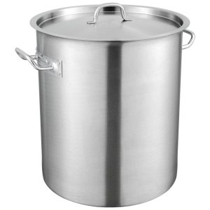 Smallwares | Stainless Steel Stockpot, 42 Quart Large Cooking Pots, Multipurpose Cookware Sauce Pot with Lid & Handle, Heavy Duty Commercial Grade Stock Pot, Sanding Treatment, for Large Groups Events Silver Restaurant & Food Service Smallwares