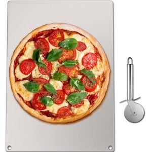 Smallwares | Steel Pizza Stone for Oven, Steel Pizza Plate, A36 Steel Baking Steel Pizza Stone for Grill, Steel Pizza Pan with 20x Higher Conductivity for Pizza & Bread Indoor & Outdoor (Silver) Restaurant & Food Service Smallwares