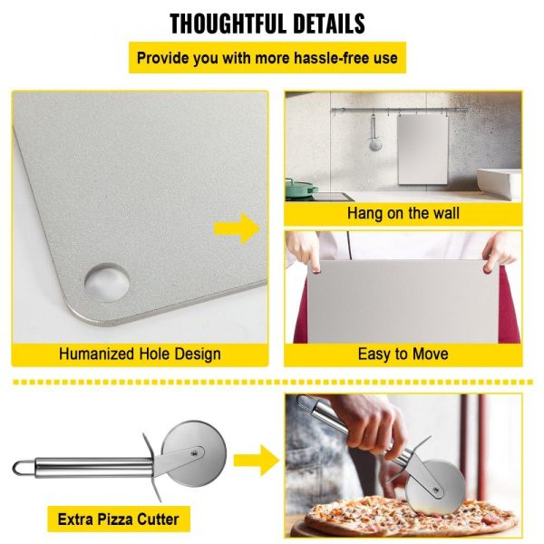 Smallwares | Steel Pizza Stone for Oven, Steel Pizza Plate, A36 Steel Baking Steel Pizza Stone for Grill, Steel Pizza Pan with 20x Higher Conductivity for Pizza & Bread Indoor & Outdoor (Silver) Restaurant & Food Service Smallwares