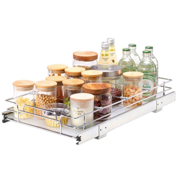 Storage & Organization | 11″W x 21″D Pull Out Cabinet Organizer, Heavy Duty Slide Out Pantry Shelves, Chrome-Plated Steel Roll Out Drawers, Sliding Drawer Storage for Home, Inside Kitchen Cabinet, Bathroom, Under Sink Restaurant & Food Service Storage & Organization