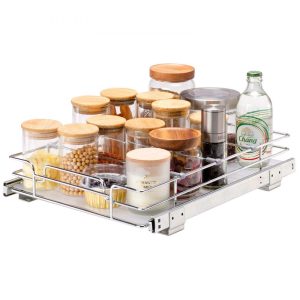 Storage & Organization | 12″W x 17″D Pull Out Cabinet Organizer, Heavy Duty Slide Out Pantry Shelves, Chrome-Plated Steel Roll Out Drawers, Sliding Drawer Storage for Home, Inside Kitchen Cabinet, Bathroom, Under Sink Restaurant & Food Service Storage & Organization