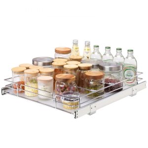 Storage & Organization | 14″W x 21″D Pull Out Cabinet Organizer, Heavy Duty Slide Out Pantry Shelves, Chrome-Plated Steel Roll Out Drawers, Sliding Drawer Storage for Home, Inside Kitchen Cabinet, Bathroom, Under Sink Restaurant & Food Service Storage & Organization