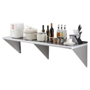 Storage & Organization | 18″ x 72″ Stainless Steel Shelf, Wall Mounted Floating Shelving with Brackets, 500 lbs Load Capacity Commercial Shelves, Heavy Duty Storage Rack for Restaurant, Kitchen, Bar, Home, and Hotel Restaurant & Food Service Storage & Organization