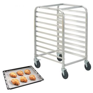 Storage & Organization | Bun Pan Rack, 10-Tier Commercial Bakery Racks with Brake Wheels, Aluminum Racking Trolley Storage for Half & Full Sheet, Speed Rack For Kitchen Home, Bread Baking Equipment, 26″L x 20.3″W x 39″H Restaurant & Food Service Storage & Organization