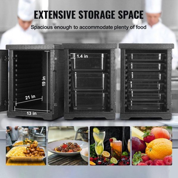 Storage & Organization | Insulated Food Pan Carrier, 82 Qt Hot Box for Catering, LLDPE Food Box Carrier with Double Buckles, Front Loading Food Warmer for Restaurant, Canteen, etc. Restaurant & Food Service Storage & Organization